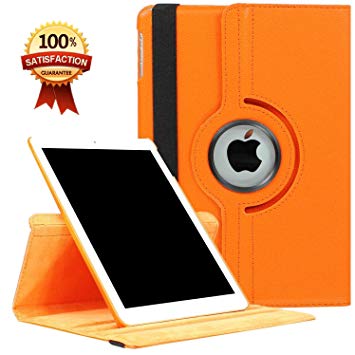 CenYouful iPad Case Fit 2018/2017 iPad 9.7 6th/5th Generation - 360 Degree Rotating iPad Air Case Cover with Auto Wake/Sleep Compatible with Apple iPad 9.7 Inch 2018/2017 (Orange)