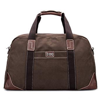 BUG Travel Duffle Bag Canvas Women Men Weekender Leather Unisex Duffle Bag