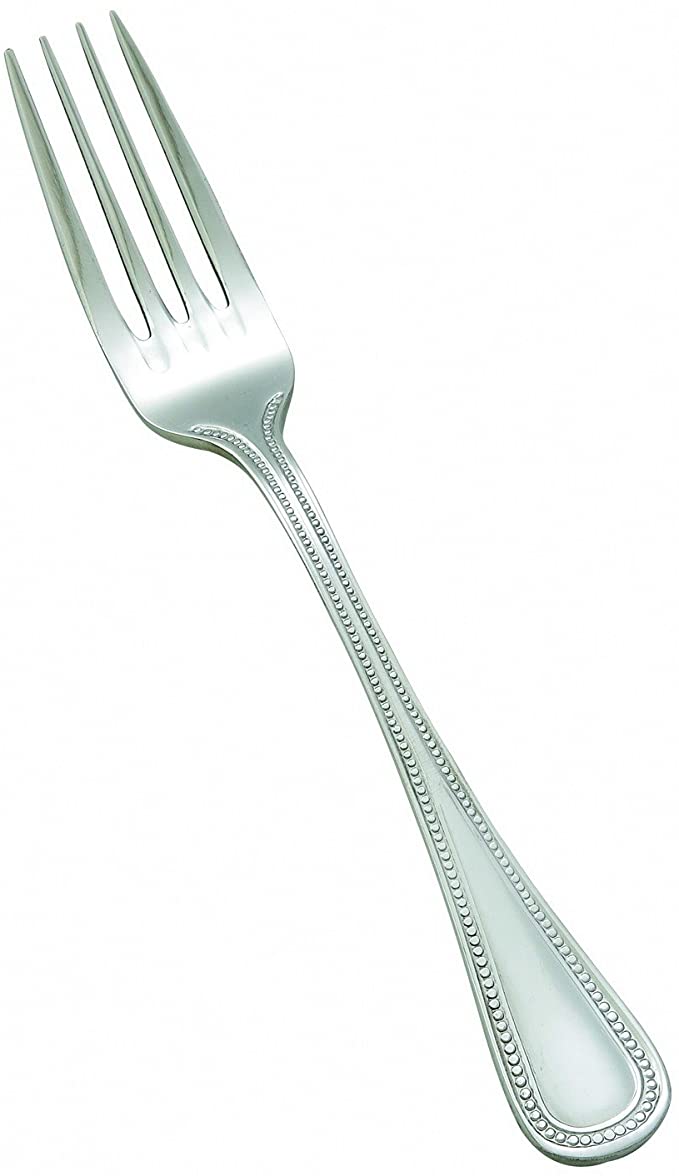 Winco 0036-05, Deluxe Pearl Extra Heavy 18-8 Stainless Steel Dinner Fork, Classic Old Fashioned Flatware, 12-Piece Pack