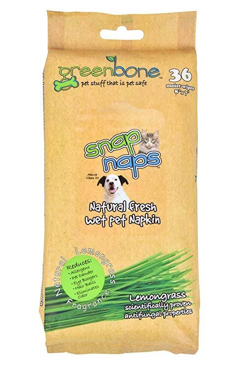 Greenbone Everyday Use No Alcohol All Natural Pet Wipes with Lemongrass Extract