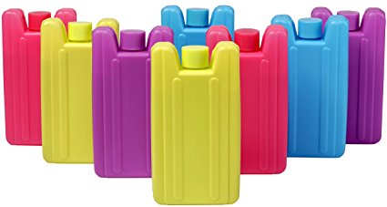 Ice Pack for Lunch Box | 8 Pack Lunch Freezer Packs for Kids and Adults | Keeps your food Cool and Fresh | Bright, Happy Colors | 8 Ice Packs / Ice Bricks for Cooler
