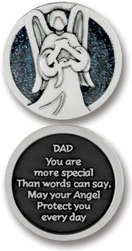 GUARDIAN Angel POCKET Token for DAD - FATHER - 1.25" Metal Coin - INSPIRATIONAL Gift - PROTECT -You Are Special