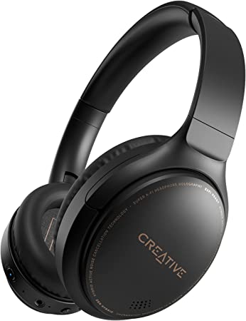 Creative Zen Hybrid (Black) Wireless Over-Ear Headphones with Hybrid Active Noise Cancellation, Ambient Mode, Up to 27 Hours (ANC On), Bluetooth 5.0, AAC, Built-in Mic, Foldable