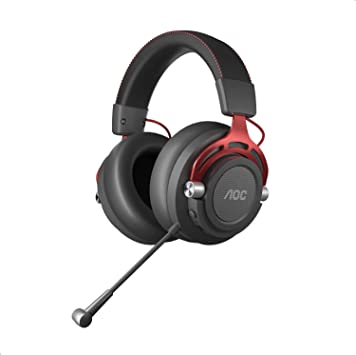 AOC GH401 Wireless Gaming Headset with 2.4GHz USB Connection for PC, PS5, Switch, 50mm Drivers, Noise-canceling mic, 17 Hours Battery Life   Aux 3.5mm Connector for Xbox and More