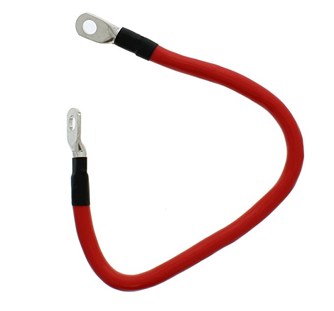 ABN Marine Battery Cable & Tinned Lug 18” Inch in Red, 3/8" Inch Stud, 2-Gauge – For Cars, Trucks, Boats, Golf Carts