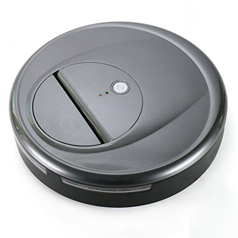 Automatic Robotic Vacuum Cleaner Hoover, High Suction with Drop-Sensing Technology for Pet Hair, Debris and Dirt on Hard Floor, D Grey, FORTUNE DRAGON.