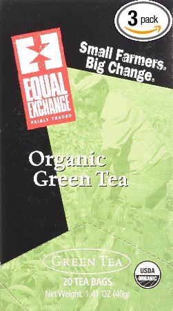 Equal Exchange Organic Green Tea, 20-Count (Pack of 3)