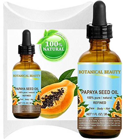 PAPAYA SEED OIL WILD GROWTH. 100% Pure / Natural / Undiluted/ Virgin / Unrefined Cold Pressed Carrier Oil. For Skin, Hair, Lip and Nail Care 1 Fl. oz. - 30 ml.