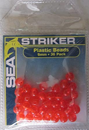 Sea Striker Plastic Beads 6MM - Red