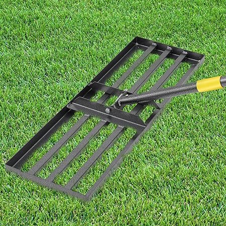 30" Wide Lawn Leveling Rake, 6 FT Length Adjuatble Lawn Leveler Long Handle, Heavy Duty Metal Levelawn Tool for Smooth Soil Ground Surfaces, Rustproof Garden Rakes for Yard, High Effect Gardening