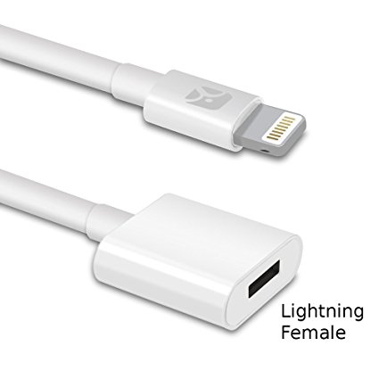 Lightning Extension Cable for iPhone 5/6/6s/Plus/iPad, 8-pin with Data/Audio/Video Pass-through, Charge Apple Pencil, 3ft