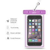 Universal Waterproof Case JOTO Cell Phone Dry Bag for Apple iPhone 6S 66S Plus 5S 5 Samsung Galaxy S6 Note 5 4 HTC LG Sony Nokia Motorola up to 60 diagonal Purple