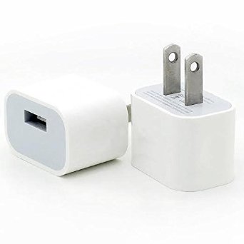 Omni [2 Pack] 1 Port 2A Rapid Speed USB Power Adapter Wall Charger Compatible with Apple iPhone 6 6S Plus iPhone 5S 5 iPod HTC LG Nokia SmartPhone Samsung Galaxy S6 Edge  S5 S4 Note 5