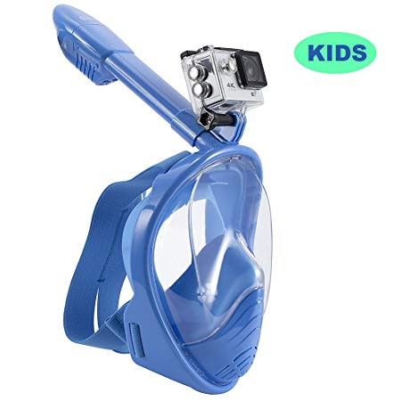 WSTOO Full Face Snorkel Mask,180°Panoramic View Snorkel Mask-Anti-Fog Anti-Leak for Adults & Kids