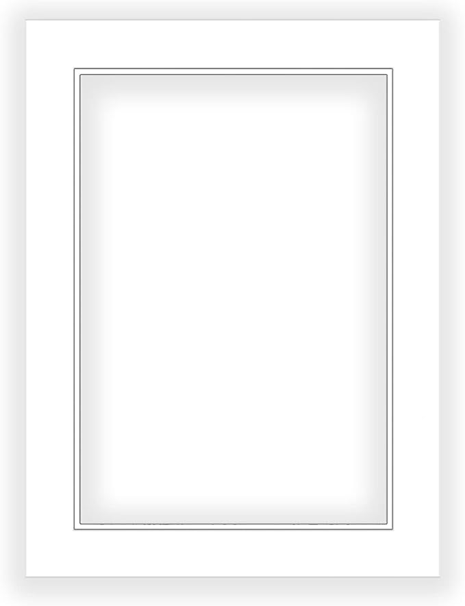 10x12 Mat for 8x10 Photo - Precut White on White Double Mat Picture Matboard for Frames Measuring 10 x 12 Inches - Bevel Cut Matte to Display Art Measuring 8 x 10 Inches - Acid Free ONE MAT