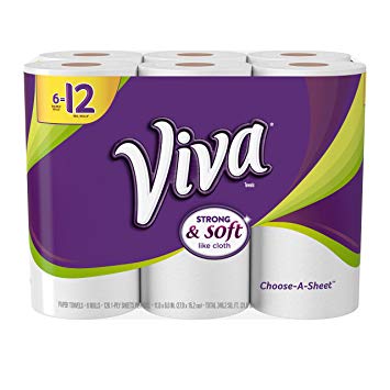 VIVA Choose-A-Sheet* Paper Towels, White  ,   Double Roll, 6 Rolls