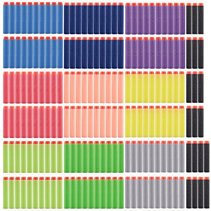 Alwayswish 200pcs 10 Different Color 7.2cm Refill Bullet Darts Red, Purple, Litte Green, Black, Yellow, Green, Little Blue, Dark Blue, Grey, Orange