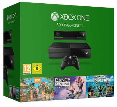 Xbox One 500GB Console with Kinect - 3 Game Value Bundle (Kinect Sports Rivals, Zoo Tycoon and Dance Central)