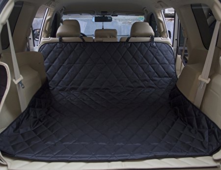 Okeyn Waterproof Cargo Liner Nonslip Pet Seat Cover with Anchors Universal Design for Cars Trucks SUVs (Black)