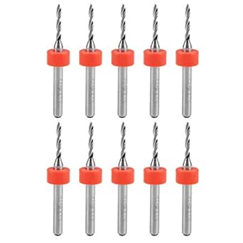 uxcell PCB Drill Bits 1.6mm Tungsten Carbide Rotary Tool Jewelry CNC Engraving Print Circuit Board Micro Drill Bits 1/8 Inch Shank 10 Pcs