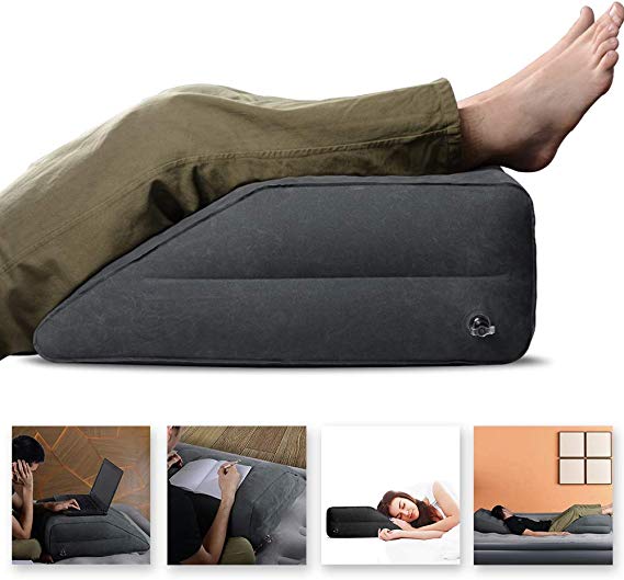 WEY&FLY Leg Elevation Pillow Inflatable Leg Rest Pillow - Elevating Leg to Reduce Swelling, Back Pain, Leg Pain, Hip and Knee Pain, Improves Circulation, Ideal for Sleeping,Reading,Relax