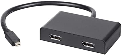 Monoprice 2-Port Mini DisplayPort 1.2 to DisplayPort Multi-Stream Transport (MST) Hub, Mini DP to DP