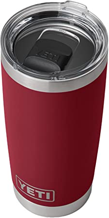 YETI Rambler 20 oz Tumbler, Stainless Steel, Vacuum Insulated with MagSlider Lid, Harvest Red