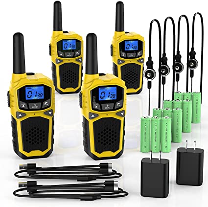 Walkie Talkies for Adults Rechargeable Two Way Radios for Outdoors Long Range Walky Talky 22 Channel 2 Adapter, 2 Charger, 12 Battery Included with NOAA & Weather Alerts, VOX Scan