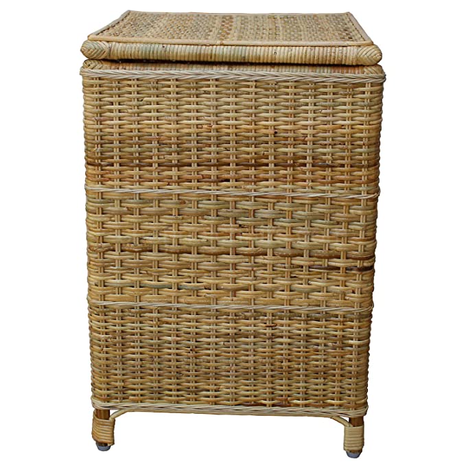 Chennai Chairs Eco-Friendly Cane Laundry Basket with Lid (33 x 53) – Natural Finish