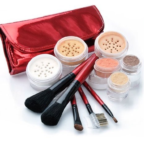 IQ Natural Large Mineral Makeup Kit 12pc (MEDIUM shade) - Concealer, Bronzer, Eye Shadow, Setting Powder, 2 Full Size Mineral Foundation - Create A Natural Flawless Look