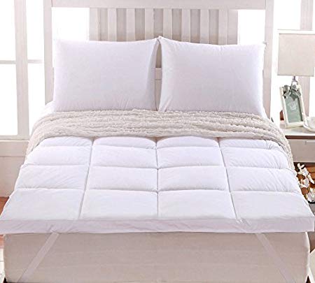 Sheetsnthings 2" thick Mattress Pad/ Topper 100% Plush Twin Extra Long with 42oz Down Alternative Fill
