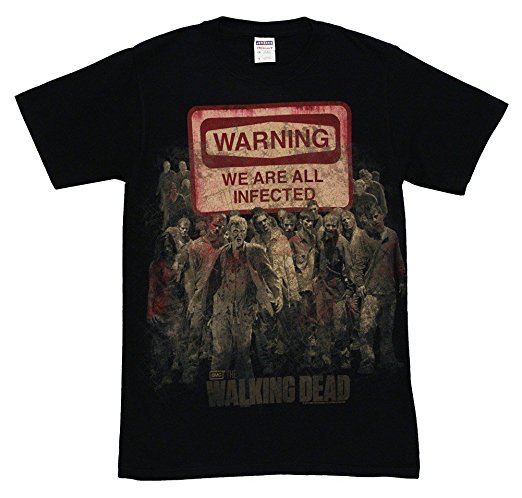 The Walking Dead Warning Sign We Are All Infected Licensed AMC Adult T-shirt