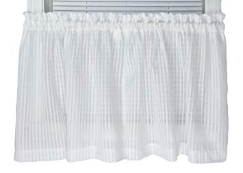 Bay Breeze Semi Sheer Stripe Tier Curtain 72"W x 24"L