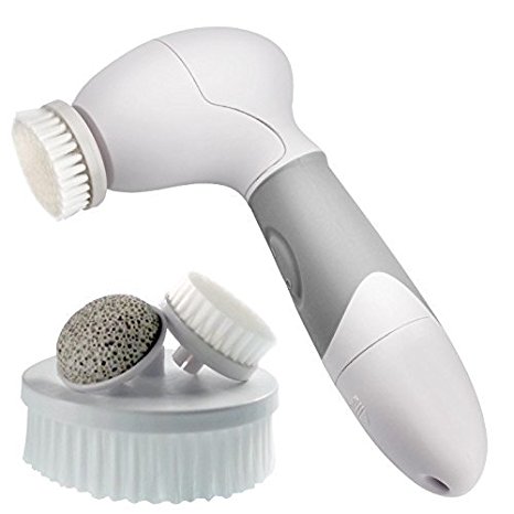 Spin for Perfect Skin - Skin Cleansing Face and Body Brush, Microdermabrasion Exfoliator System - Gray