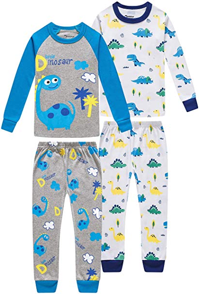 Pajamas for Boys Christmas Baby Truk Clothes Kid Children Pants Set 4 Pieces Sleepwear