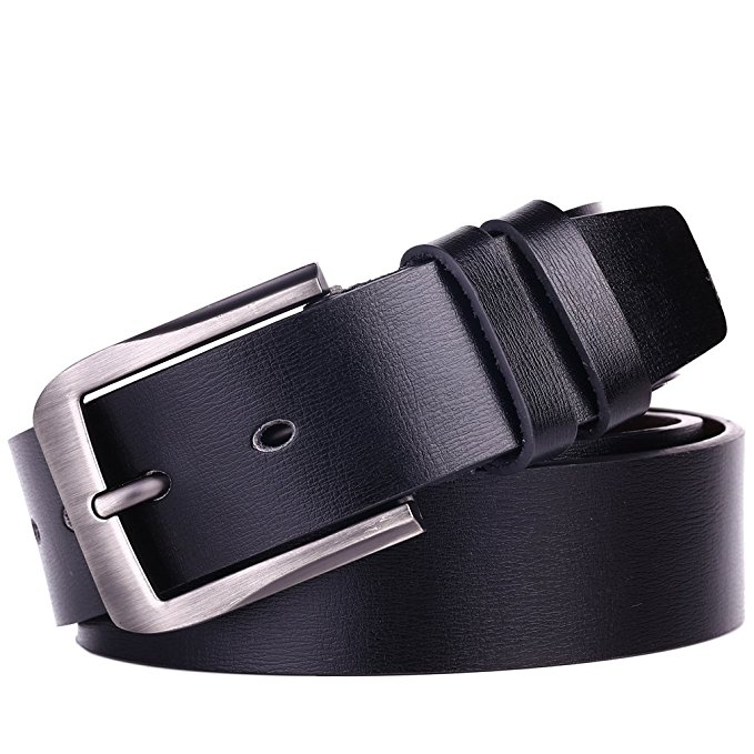 Beltox Fine Men's Genuine Leather 38mm Wide Jeans Belts Prong Buckle Gift Box