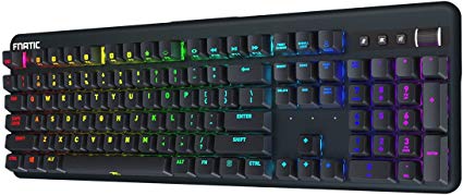 Fnatic Streak - LED Backlit Full RGB Mechanical Gaming Keyboard - Cherry MX Red Switches - Ergonomic Wrist Rest - Premium Pro Esports Gaming Design