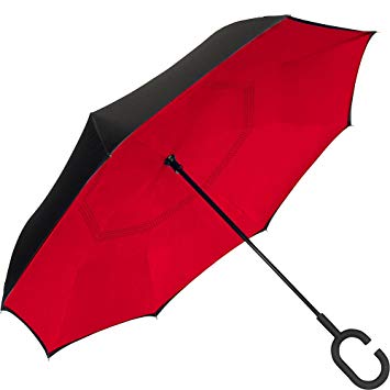 ShedRain UnbelievaBrella Reversible Stick Umbrella (Red)