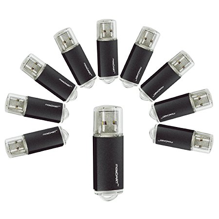 mosDART 8GB 10pack Metal USB2.0 Flash Drive Thumb Drive Jump Drive Memory Stick,Black
