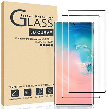 Tempered Glass Screen Protector for Samsung Galaxy Note 10,[2 Pack] Full Coverage 3D Curved Anti-Scratch Bubble-Free Tempered Glass Note 10 Screen Protector