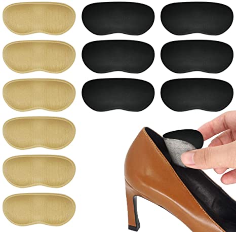 Heel Grips for Men and Women, Self-Adhesive Heel Cushion Inserts for Loose Shoes - Heel Pain Relief Bunion Callus Blisters(6 Pairs)