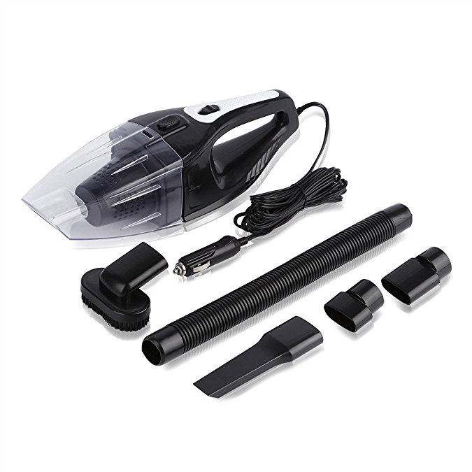Car Vacuum Cleaner , iTavah 120W 12V 4000PA Strong Suction Super Mini Portable Handheld Wet Dry Auto Hand Car Cleaning Vac Kit , 14.7FT (4.5M)Power Cord (Black)