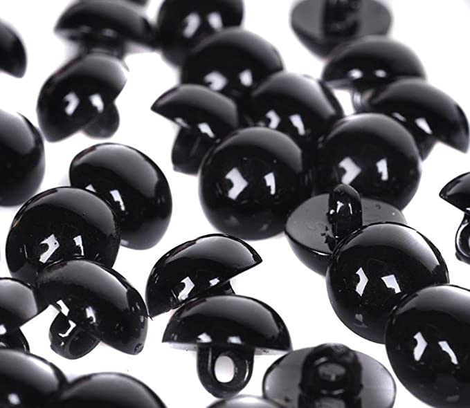 15mm 0.6inch Plastic Solid Eyes Black Safety Eyes for Bear Doll Animal Puppet Craft Pack of 100