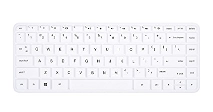 CaseBuy Keyboard Silicon Cover Skin for HP Spectre x360 15t 15-AP011DX 15-AP012DX 15.6" Touch-Screen Laptop US Version(NOTES: Compare your laptop to IDENTIFY image for correct model)(White)