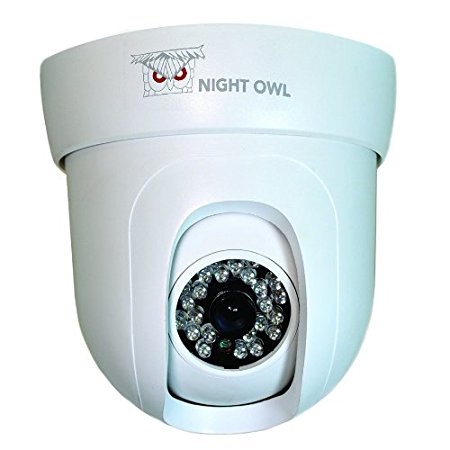 Night Owl Security CAM-PT624-W Indoor Pan/Tilt 600 TVL Camera with 100-Feet Easy Connect Cable for Night Owl DVR (White)