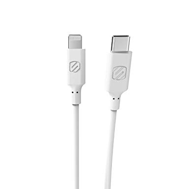 SCOSCHE CI44WT-SP Strikeline MFi Certified Charge & Sync Cable for Lightning and USB-C Devices 4-ft. White