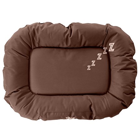 The Dog's Bed, Premium Waterproof Dog Beds, Quality, Durable Oxford Fabric Removable Washable Covers in Grey Brown Green Black Biscuit, Embroidered Designs ZZZZ, Back in 5 Minutes & Bible Verses