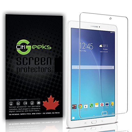 CitiGeeks® Samsung Galaxy Tab E 9.6" High Definition (HD) Screen Protector [Anti-Glare] Maximum Clarity, Accurate Touch Screen Sensitivity [3-Pack] Fingerprint Resistant Semi-Matte. Lifetime Warranty
