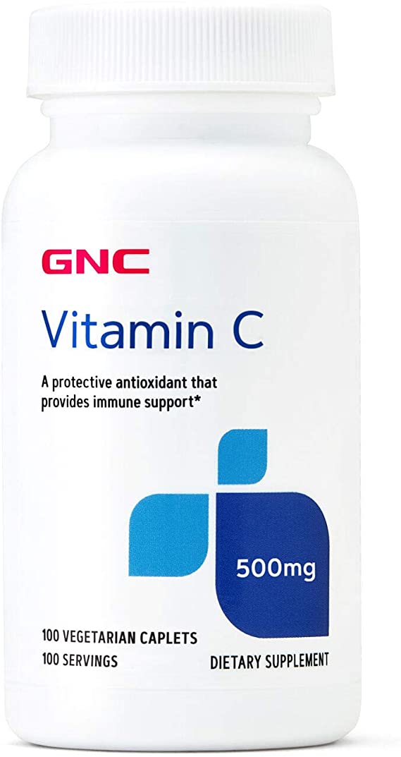 GNC Vitamin C 500mg, 100 Caplets, Provides Immune Support