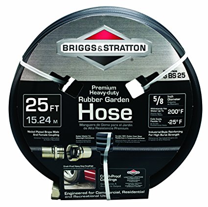 Briggs and Stratton 8BS25 25-Feet Premium Heavy-Duty Rubber Garden Hose